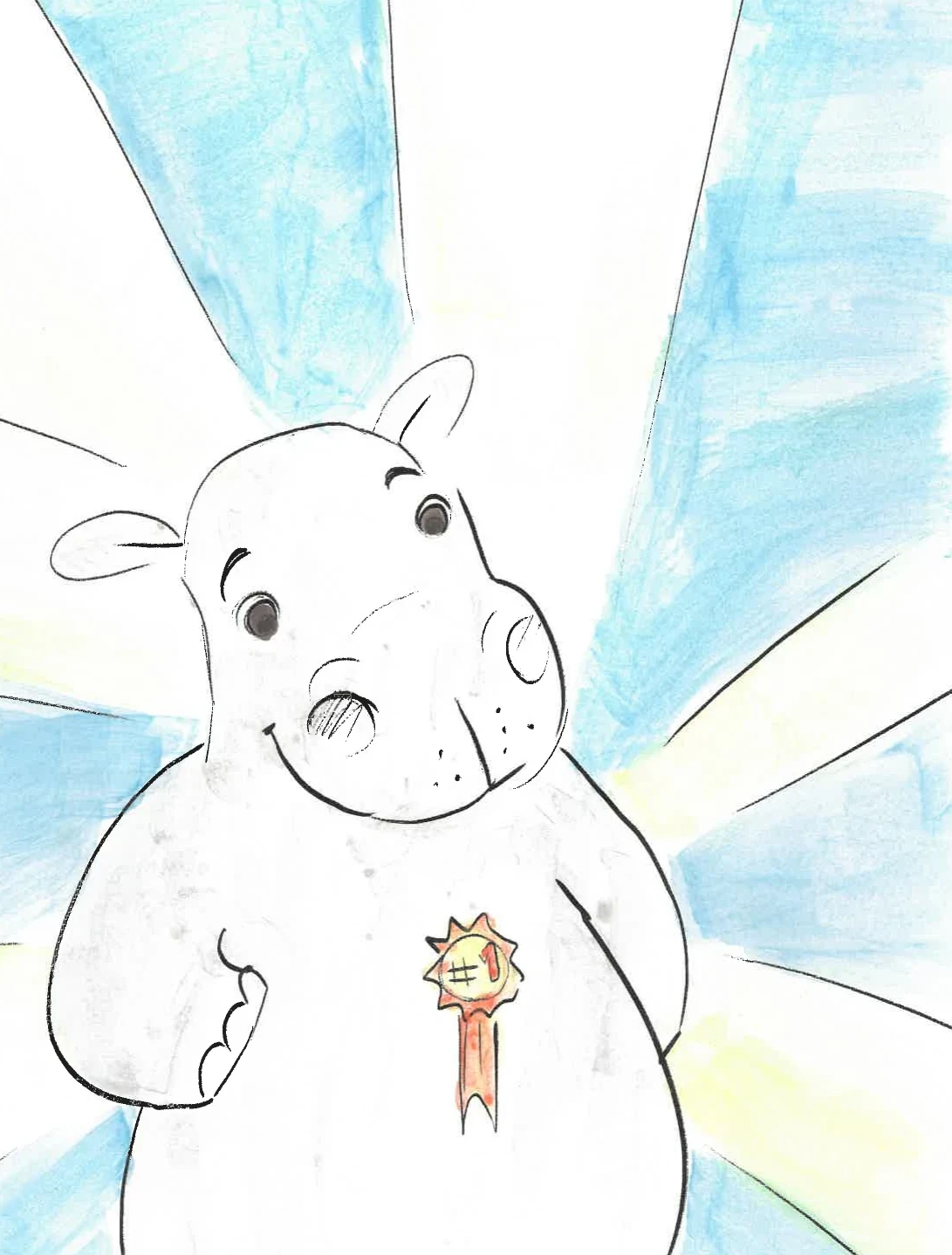Hugo the Hippo — detail from the original book artwork